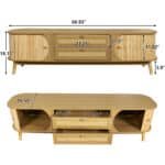 Rattan Media Console with Sliding Doors and Multifunctional Storage - Natural - Image 9