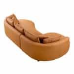 Eco-Leather Curved L-Chaise Sofa with Distinctive Design - Orange - Image 4