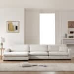 Thick Corduroy L-Shaped Sectional Sofa with USB Charging Port and Cup Holders - 3-4 Seater - Available in 3 Colors - Image 3