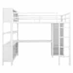 Ultimate White Metal Loft Bed with Desk & Storage – Stylish, Heavy Duty & Space-Saving for Kids & Adults - Image 5