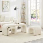 Elegant Cream U-Shaped Ottoman Set for Versatile Home Use