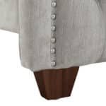 Upholstered Shelter Headboard Bed Set with Handcrafted Design - Silver Grey - Image 2