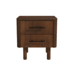 Walnut Mid Century Modern Nightstand with 2 Drawers - Brown - Image 7