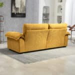 Chenille Loveseat with Memory Foam Cushions and 2 Throw Pillows - Yellow - Image 6