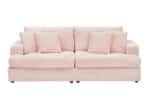 Corduroy 3-Seater Sofa with 4 Throw Pillows - Pink - Image 8