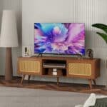 Premium Walnut Rattan Media Console - Stylish, Sturdy & Space-Saving Entertainment Center - Image 4