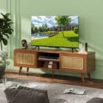 Premium Walnut Rattan Media Console - Stylish, Sturdy & Space-Saving Entertainment Center - Image 6