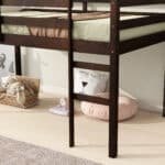 Espresso Rubber Wood Loft Bed – Space-Saving Twin with Strong Slats & Ladder - Image 5