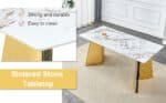 Cold Jade Slab Dining Table with Golden Stainless Steel Butterfly Legs - Elegant - Image 9