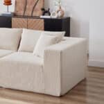 ⁦Corduroy L-Shaped Modular Sofa Set with Minimalist Design - Beige⁩ - الصورة ⁦18⁩