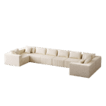 ⁦Corduroy L-Shaped Modular Sofa Set with Minimalist Design - Beige⁩ - الصورة ⁦27⁩