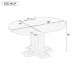 ⁦Solid Wood Oval Extendable Dining Table with Double Layer Design - Espresso⁩ - الصورة ⁦4⁩