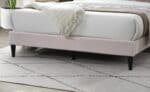 Velvet Queen Bed with Geometric Headboard - Light Pink - Image 8