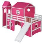 Pink Loft Bed with Slide - Fun Space-Saving Kids Bed with Playful Slide & Tent - Image 5