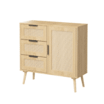 Rattan Wood Storage Cabinet with Drawer and Shelf Combo - Natural - Image 11