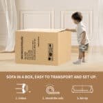 ⁦Chenille Curved Loveseat with 3 Pillows - Blue⁩ - الصورة ⁦7⁩