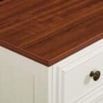 Engineered Wood 7-Drawer Dresser with Antique White and Rustic Brown Finish - Farmhouse Style - Image 6