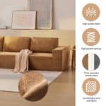 Terry Cloth Modular Sectional Sofa with Wide Seat - 5-Seater - Available in 3 Colors - Image 5