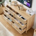 Premium Natural Rattan Dresser - Elegant, Durable Storage with Rattan Drawers & Solid Wood Design - Image 4