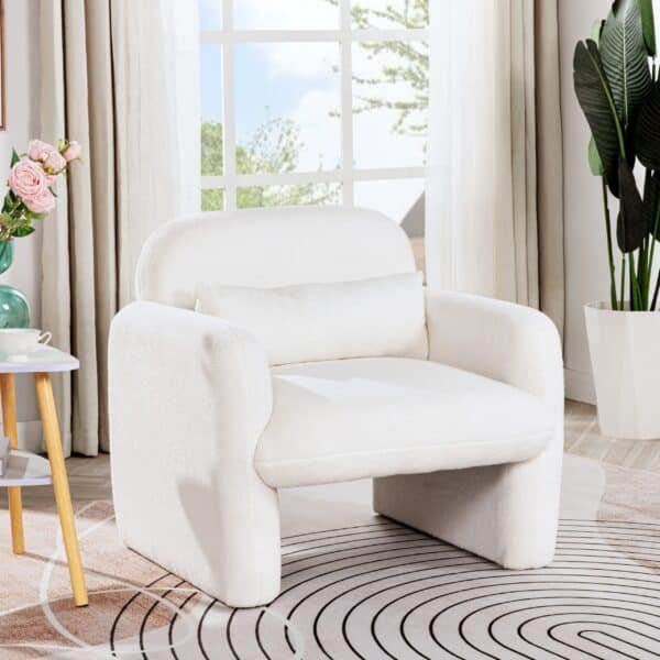 Comfort & Style with Teddy Fleece Chair - Cozy Accent Seat for Living & Bedroom