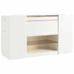 Glass-Top Island Vanity Dresser with Open Shelves and 6 Drawers - Cream - Image 5