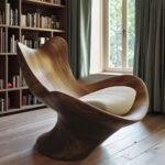 Solid Wood Modern Leisure Chair with Eco-Friendly Design - Light Beige