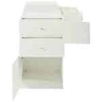 Glass-Top Island Vanity Dresser with Open Shelves and 6 Drawers - Cream - Image 9