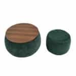 Green Round Storage Ottoman with Removable Top - Small Seat - Image 7