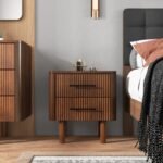 Ultimate Walnut Mid Century Nightstand - Elegant & Space-Saving Bedside Storage