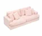 Corduroy 3-Seater Sofa with 4 Throw Pillows - Pink - Image 6
