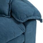 Chenille Loveseat with Memory Foam Cushions and 2 Throw Pillows - Blue - Image 10