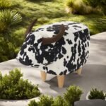 Black and White Cow-Shaped Ottoman with Whimsical Design - Modern Accent Stool - Image 11