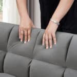 Velvet 3-in-1 Foldable Sofa Bed with Adjustable Back and Storage - Dark Grey - Image 6