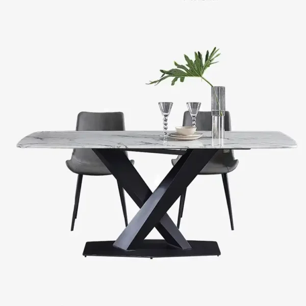 Modern Square Fixed Ceramic Dining Table Living Room Sintered Stone Dining Table
