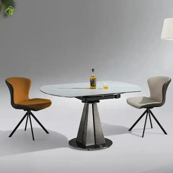 Modern Luxury Rectangular Dining Furniture Table Set Slate Table Top