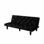 Velvet Sofa Bed with Tufted Design - 2-Seater - Black - Image 6