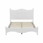 Solid Wood Queen Platform Bed Frame with Wooden Slat Support - White - Image 6