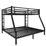 Metal Bunk Bed with Queen over King Design - Black - Image 4