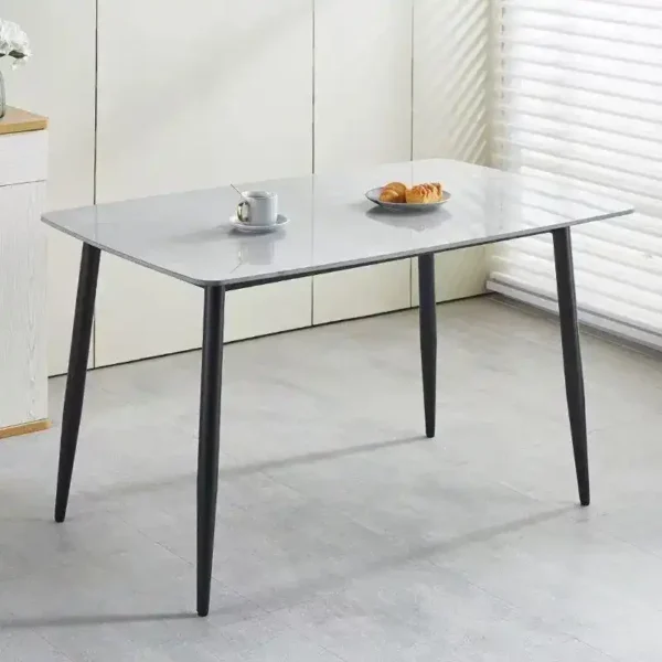 Modern Marble Dining Table Chair Set Foldable and Extendable Home Furniture for Dining Room or Bathroom Use