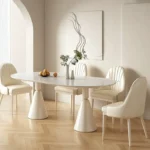 Minimalist Style Dining Table with Light Luxury Finish - Seats 4