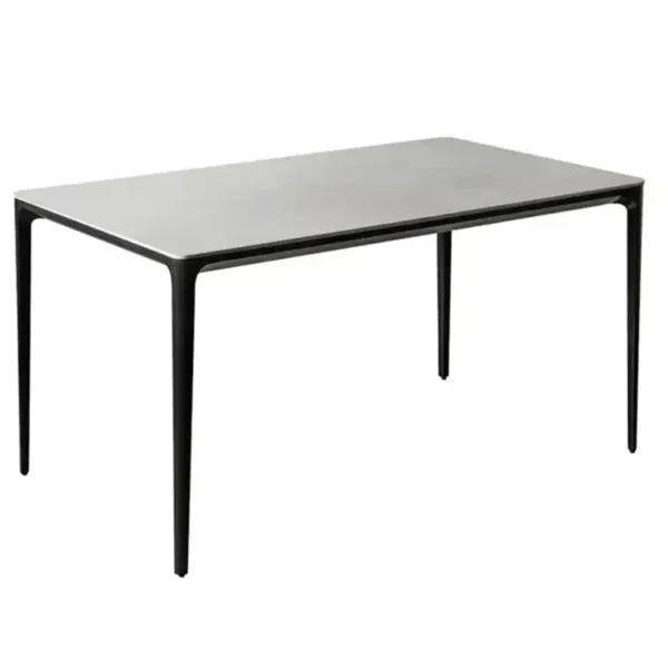 Bright Furniture Light Luxury Aluminum Leg Ceramic Rectangle Dinning Table Set for Living Room Home Restaurant