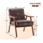 Premium Solid Wood Wingback Chair - Elegant, Comfortable, and Durable Accent Seating - Image 6