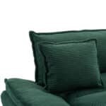 Green Corduroy Loveseat Sofa with Double Layer Cushion and Extra Pillows - 2-Seater - Image 8