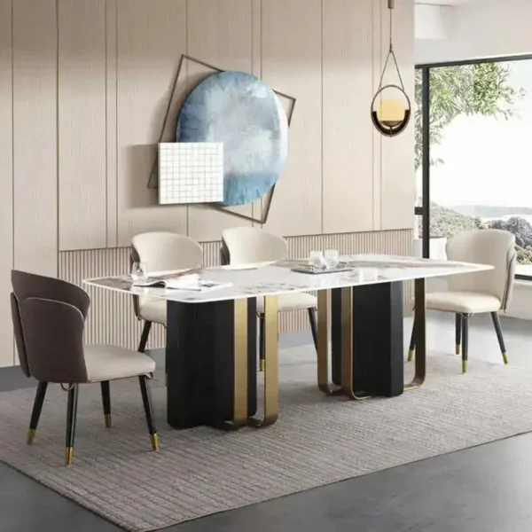 Modern Design Sintered Stone Top Dining Table Home Dining Room Furniture Luxury Marble Slate Dining Table Set