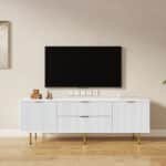 Elegant Warm White TV Cabinet – Perfect for Living Room & Bedroom