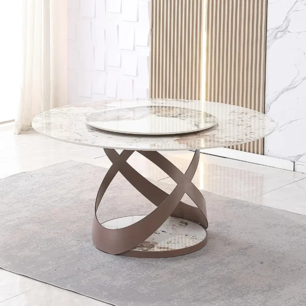 Simple Luxury Furniture Living Room Casual Creative Dining Table Rock Slab Round Dining Table