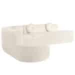 Chenille Curved Sectional Sofa with Tufted Cushions - Gray - Image 7