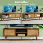 Premium Walnut Rattan Media Console - Stylish, Sturdy & Space-Saving Entertainment Center - Image 9