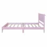 Wood Platform Bed with Rectangular Headboard - Retro Style - Pink - Image 7