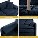 Blue Chenille Accent Chairs – Stylish & Comfortable Modern Seating - Image 3